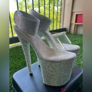 Pleaser Bejeweled heels with cuff 8 inch in size 7